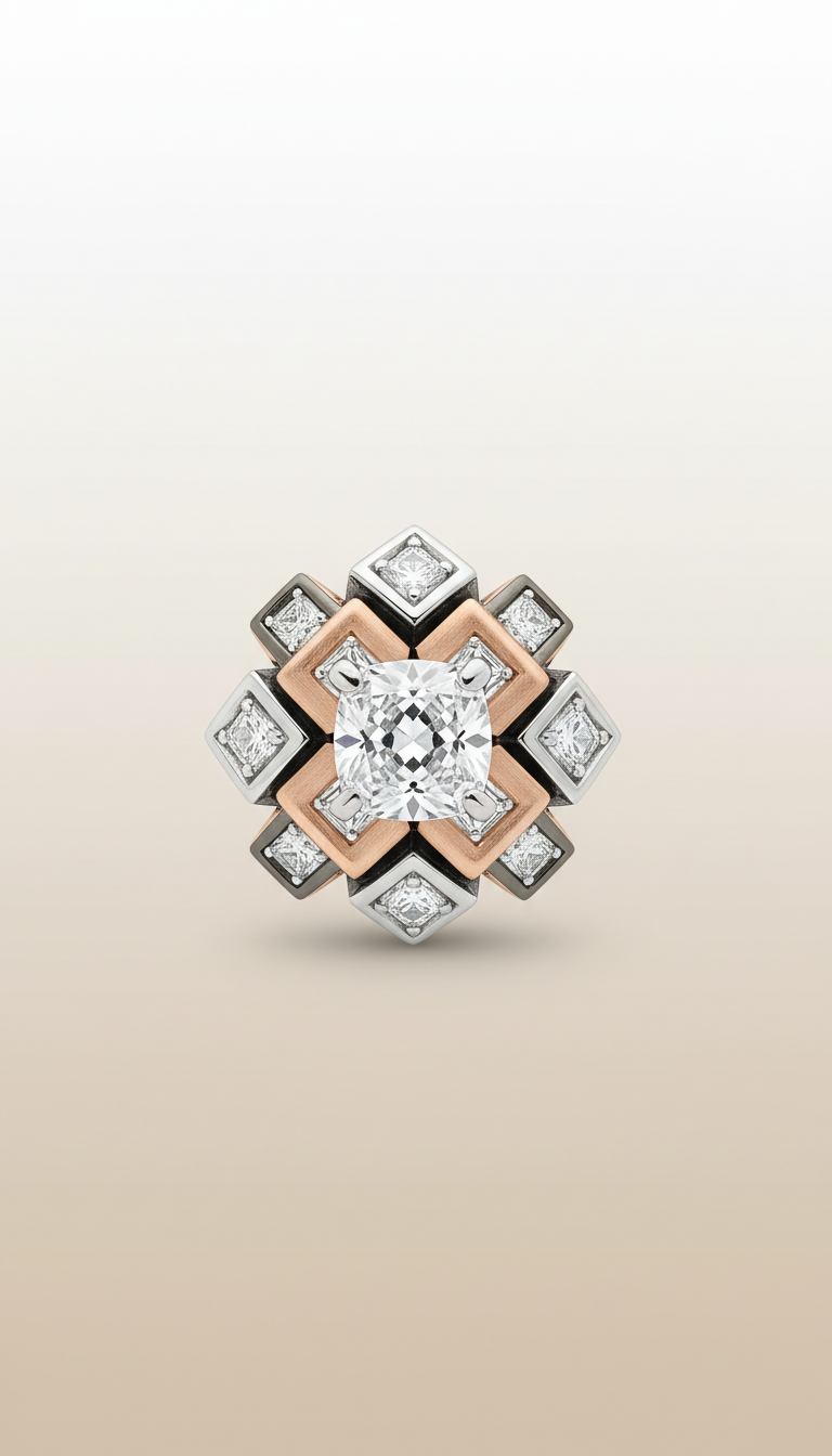 clous d'oreilles diamants sculpturaux