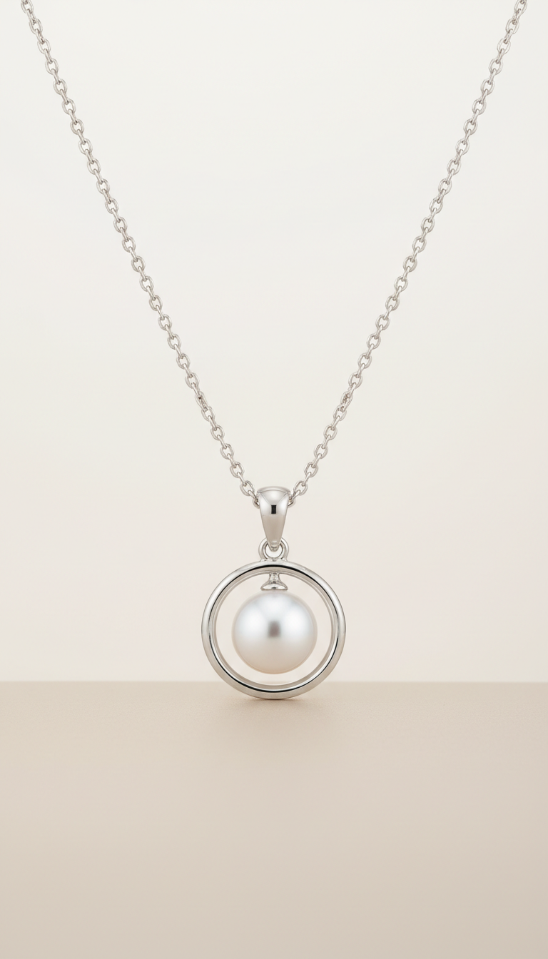 collier pendentif argent et perle