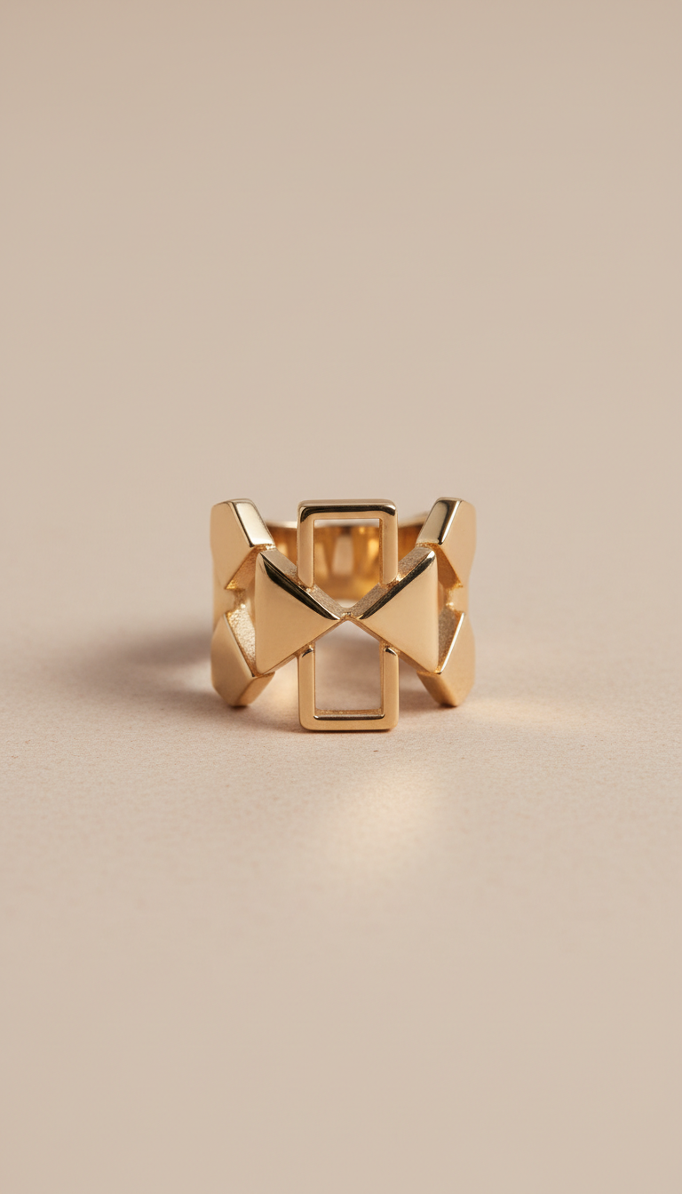bague géométrique en or 18 carats